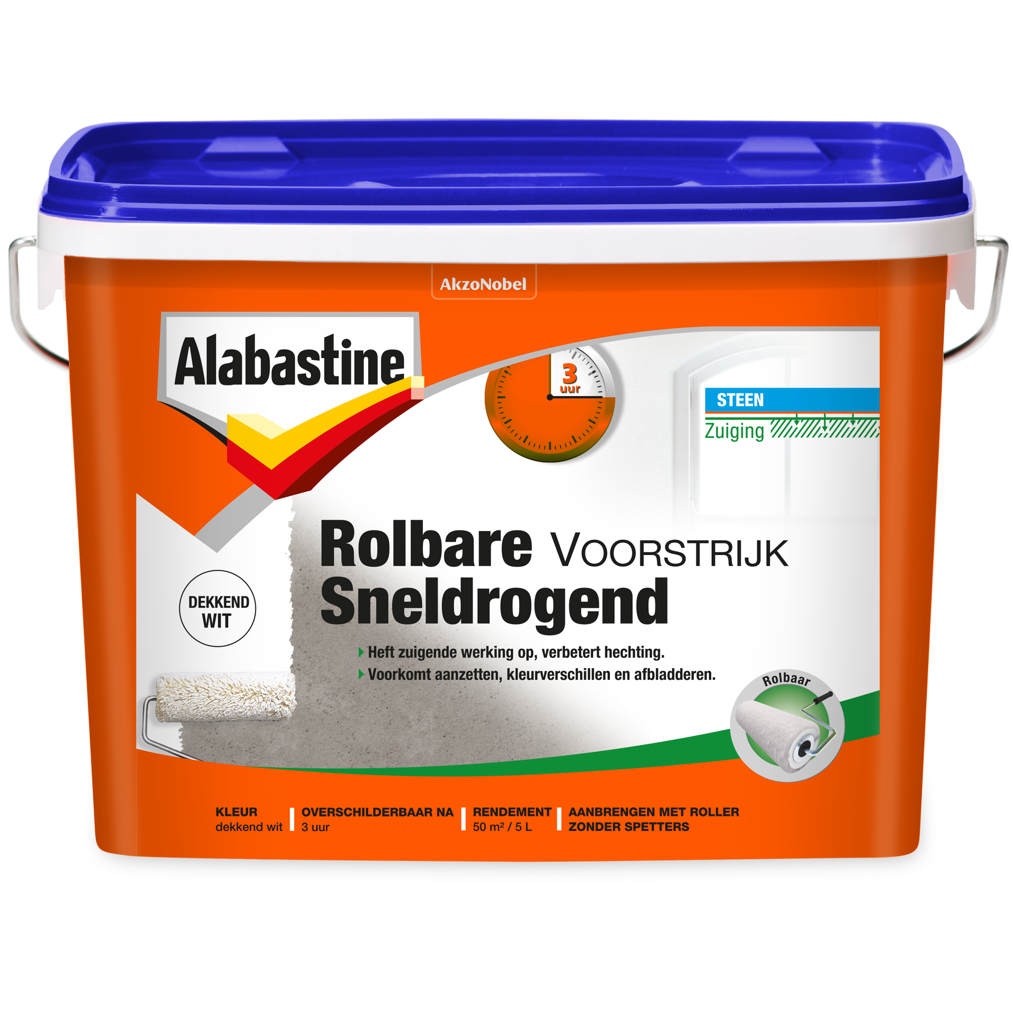 Beugel ga zo door restaurant Alabastine Rolbare Voorstrijk Sneldrogend Wit 5 liter online kopen -  Verfwebwinkel.nl