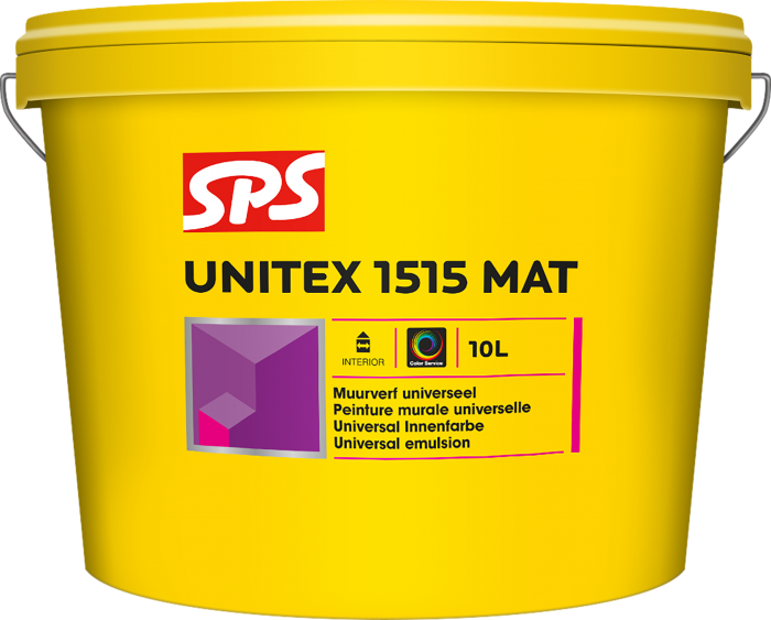 Sps Unitex 1515 Mat 10 Liter + Gratis Paintura Lucamax Muurverfroller Pro Met Beugel Maak Uw Keuze: Kleur Naar Keuze
