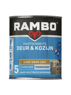 Rambo Pantserbeits Deur & Kozijn Zijdeglans Transparant 1202 Lichteiken