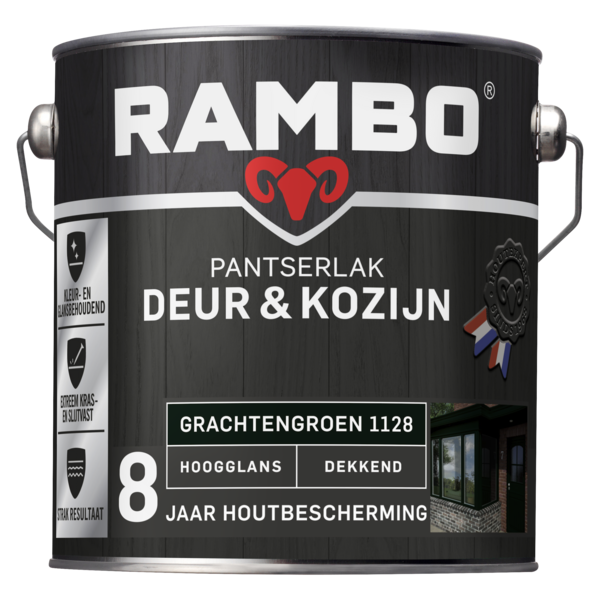 Rambo Pantserlak Deur&Kozijn Hoogglans Dekkend 1128 Grachtengroen 2,5 Liter