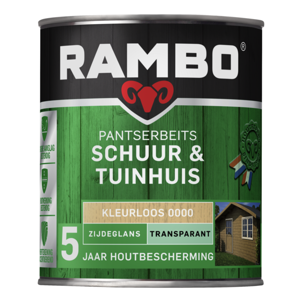 Rambo Pantserbeits Schuur&Tuinhuis Zijdeglans Transparant 0000 Kleurloos 0,75 Liter