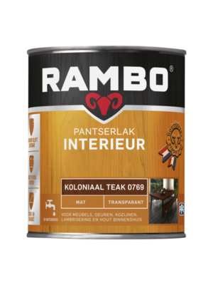 Rambo Pantserlak Interieur Transparant Mat 0769 Koloniaal Teak