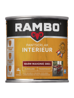 Rambo Pantserlak Interieur Transparant Zijdeglans 0801 Warm Mahonie