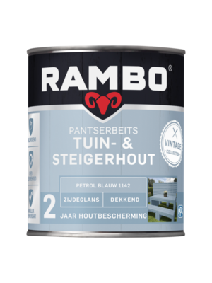 Rambo Pantserbeits Tuin- & Steigerhout Zijdeglans Dekkend 1142 Petrol Blauw