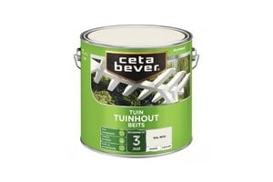 Cetabever Dekkende Tuinhout Beits Zuiver wit Ral 9010 2,5L