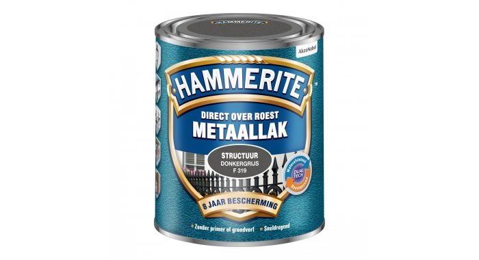 Hammerite Metaallak Structuur Donkergrijs Verfwebwinkel.nl