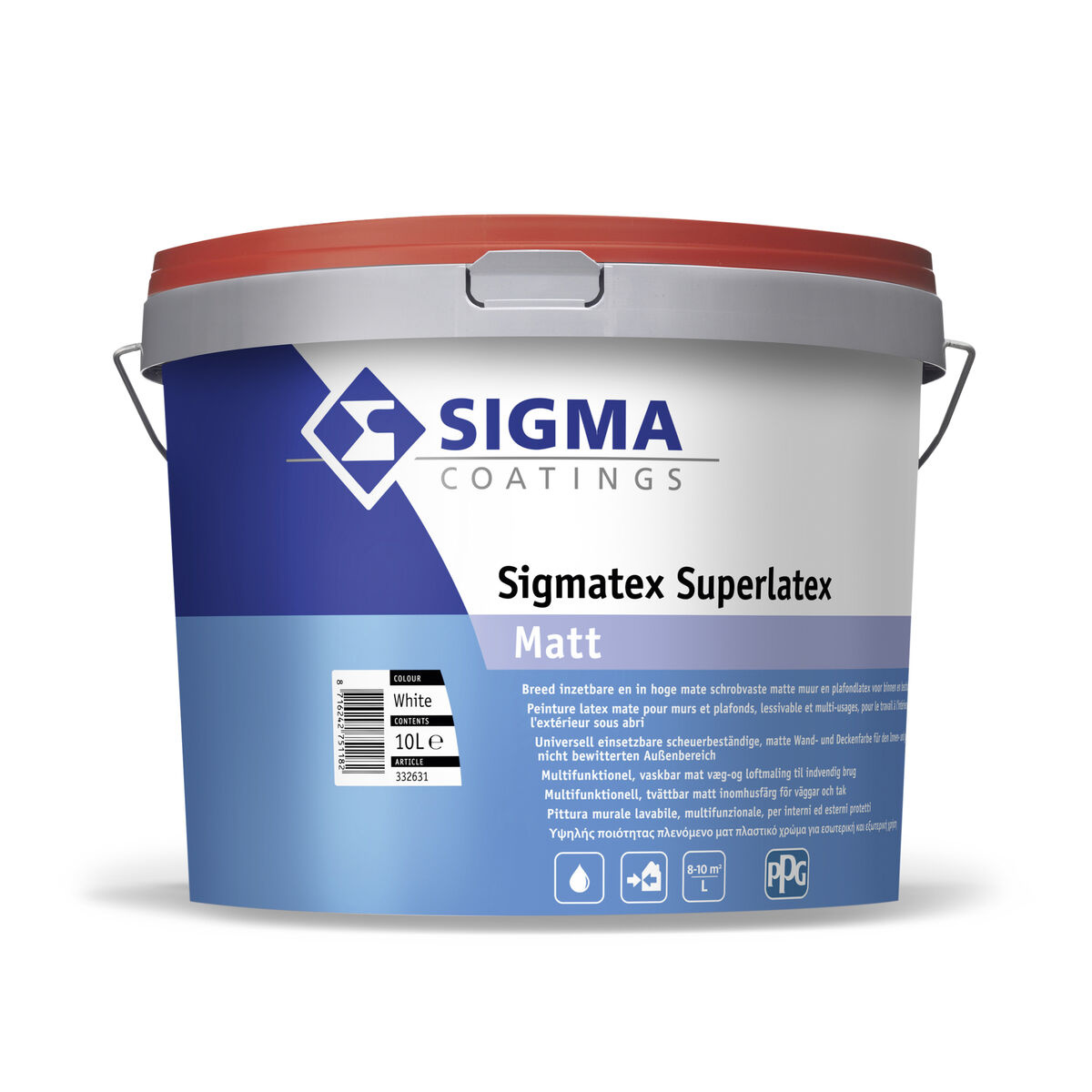 Sigma Tex Superlatex Matt 10 Liter Op Kleur Gemengd