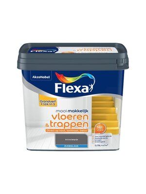 Flexa Mooi Makkelijk Vloeren & Trappen Zijdeglans Antraciet 750ml