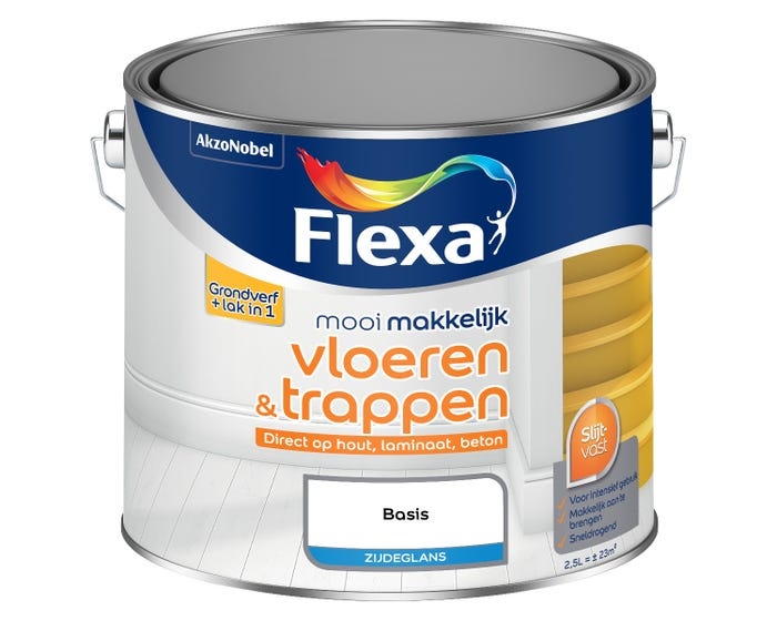 Flexa Mooi Makkelijk Vloeren&Trappen Zijdeglans 2,5l 2,5 Liter aanbieding