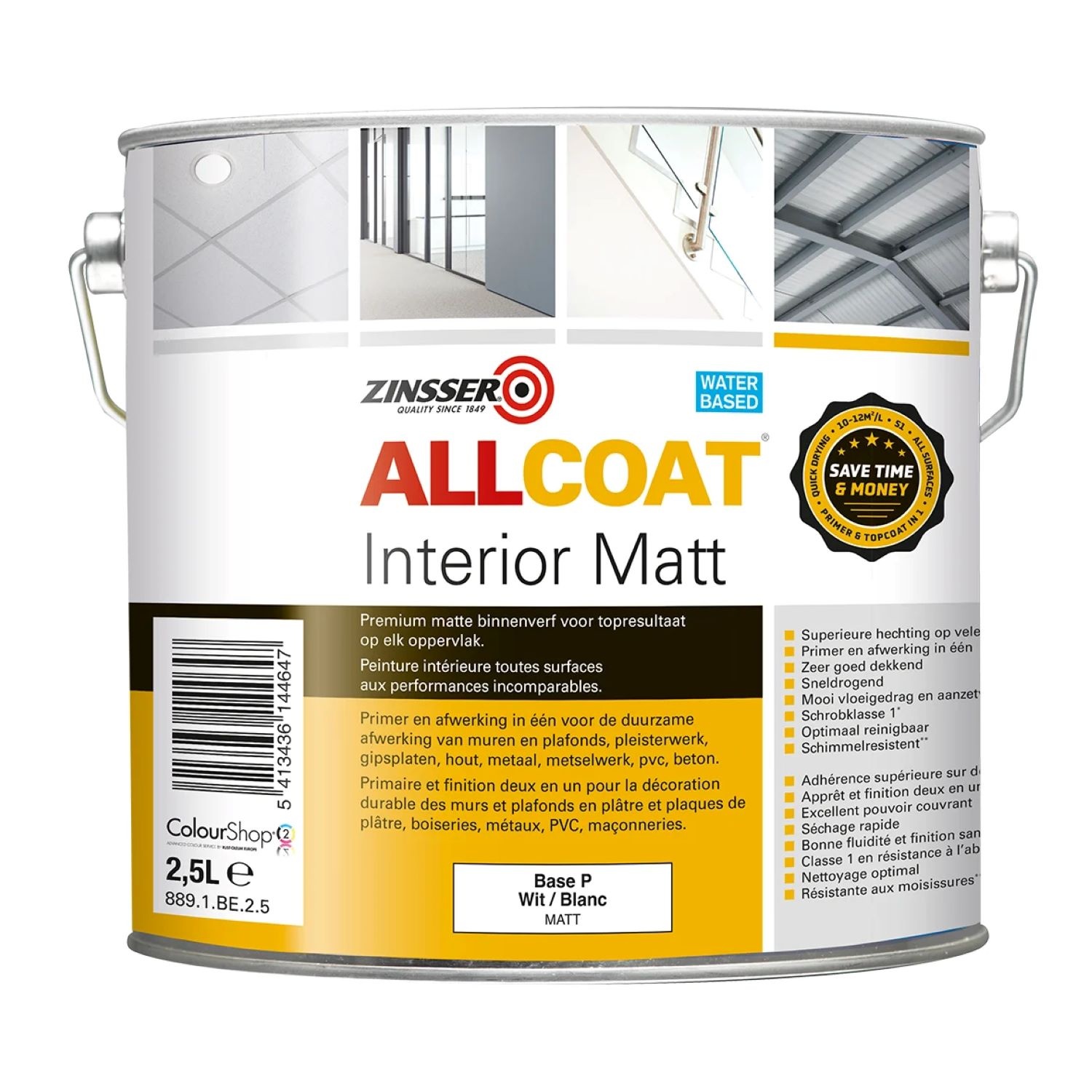 Zinsser® Allcoat Interior Matt Op Kleur Gemengd  10l