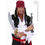 Feestpruik: Piraat bandana met dreadlocks