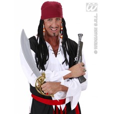 Feestpruik: Piraat bandana met dreadlocks