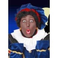 Zwarte Piet: Zwarte piet pruik met krul