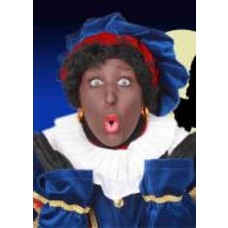 Zwarte Piet: Zwarte piet pruik met krul