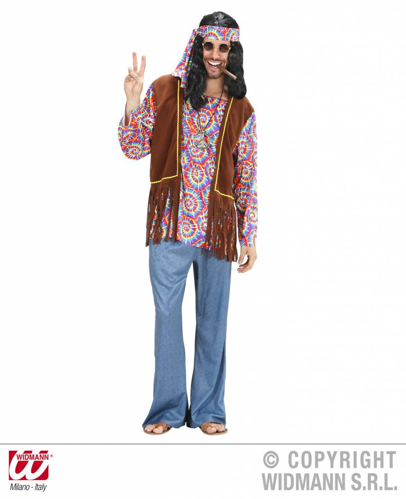 Ounce Aantrekkingskracht Doe alles met mijn kracht Hippie kostuum psychedelische man