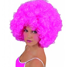 Party-wigs: Roze Afro-pruik