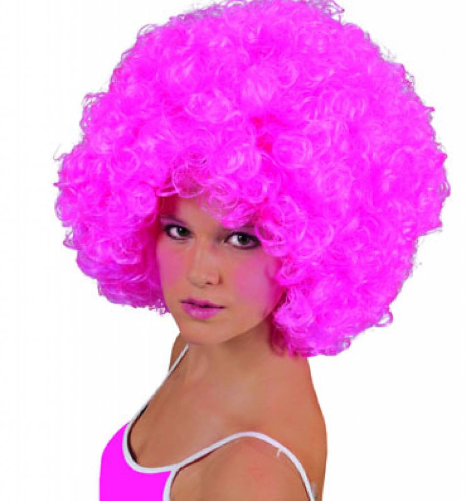 Roze Afro-pruik feestjes