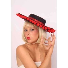 Party-accessoires: Spaanse hoed met rode balletjes