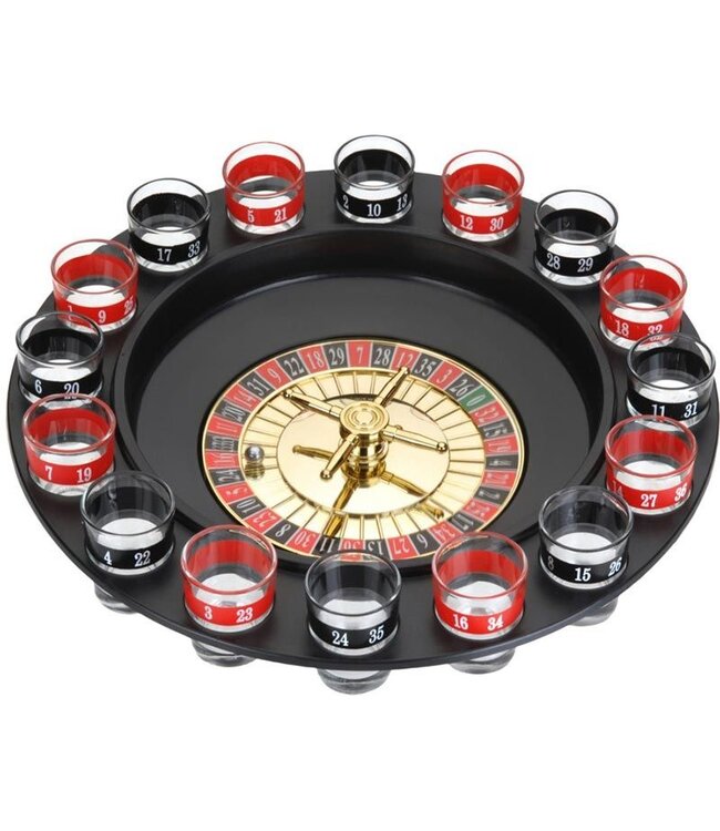 Roulette Drankspel - 16 shotglaajes