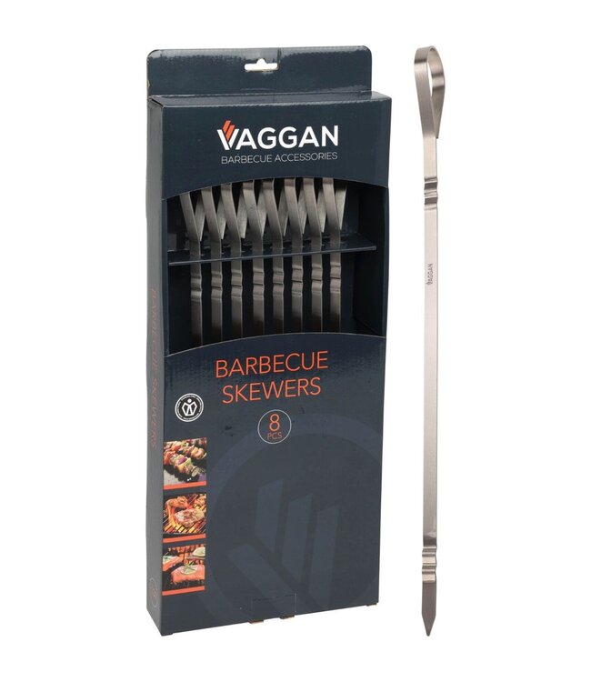 Vaggan 8x BBQ Vleespennen - Barbecue Spies - RVS - 41 cm