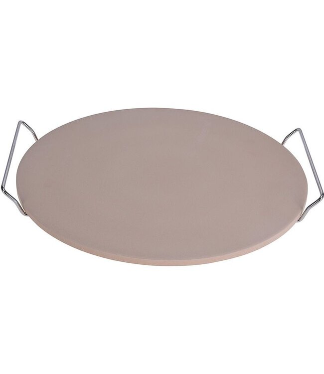 Excellent Houseware Pizza-baksteen 33cm met metalen houder