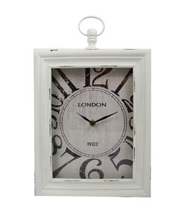 Home&Styling Home & Styling Wand / tafelklok "London" 30x24x6 (wit)