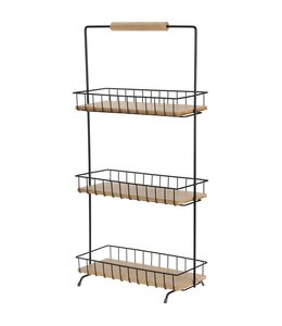 Excellent Houseware Keukenrek met 3 Schappen - 58 cm hoog - metaal en bamboe