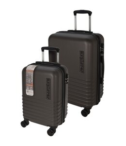 Explorer Kofferset - 2 Delig - 36L Handbagage + 60L Ruimbagage - TSA Slot - Expandable -Donkergrijs