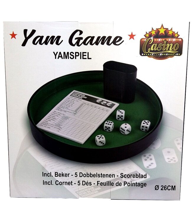 Casino Yam Spel - 5 dobbelstenen - beker - scoreblad