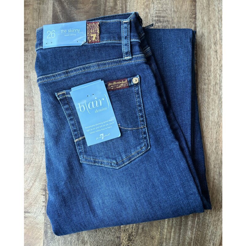 7 FOR ALL MANKIND THE SKINNY BAIR DENIM MID BLUE