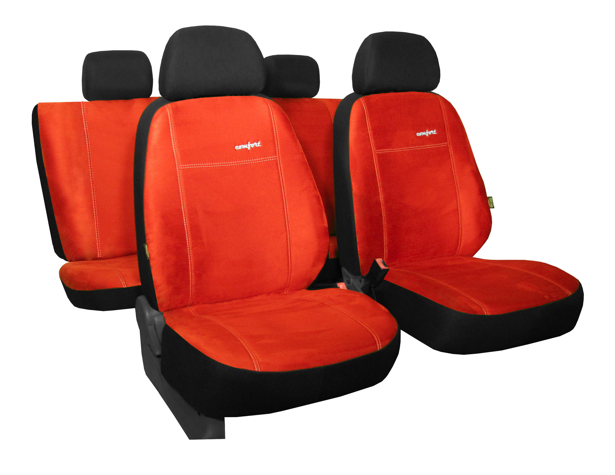 Auto Sitzbezüge für Opel Movano Zafira Vivaro Meriva Schwarz Rot PU Le
