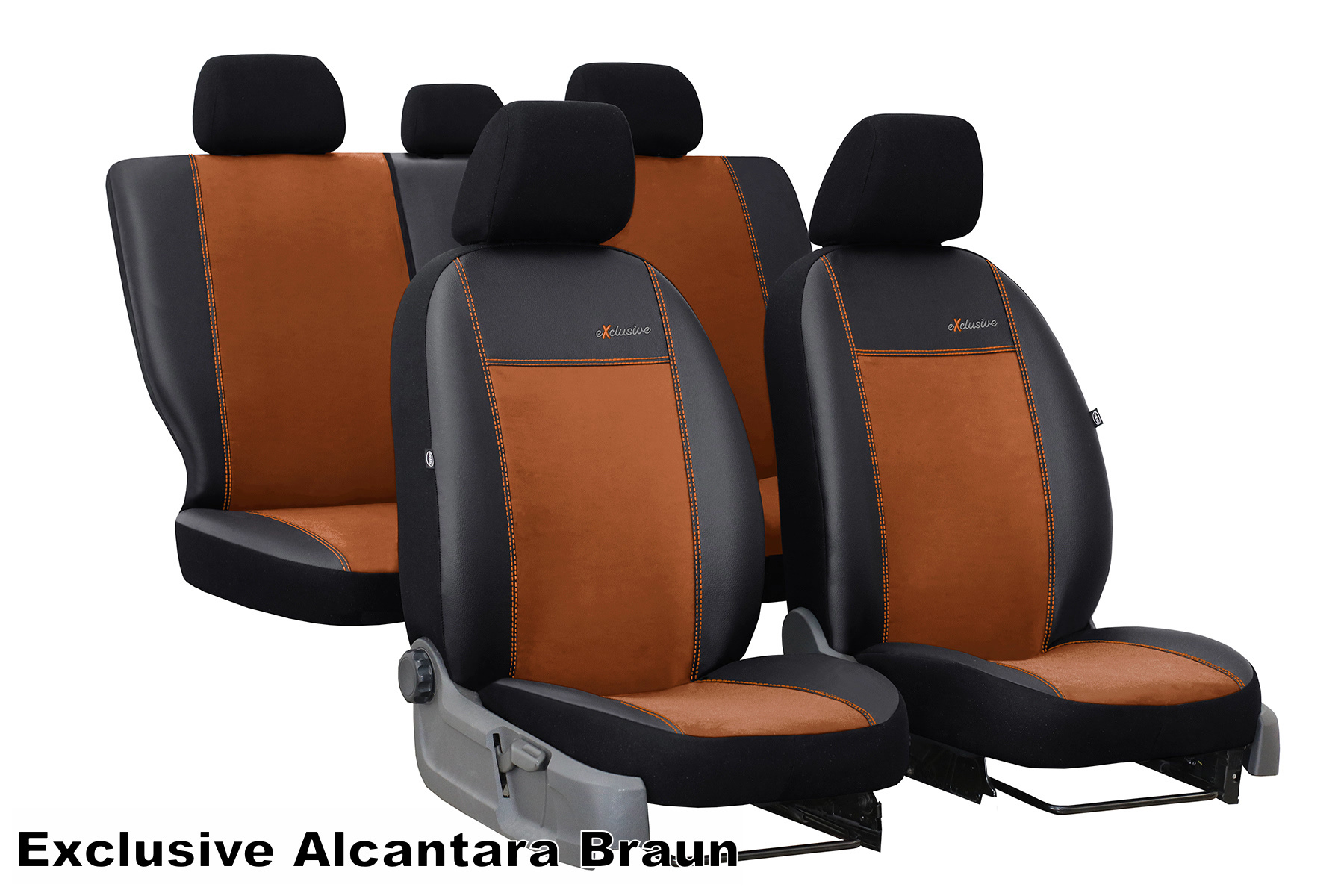 Audi A6 (C5 Typ 4B) Maß Sitzbezüge Schonbezüge Komplettset:  Alcantra/braun/sc