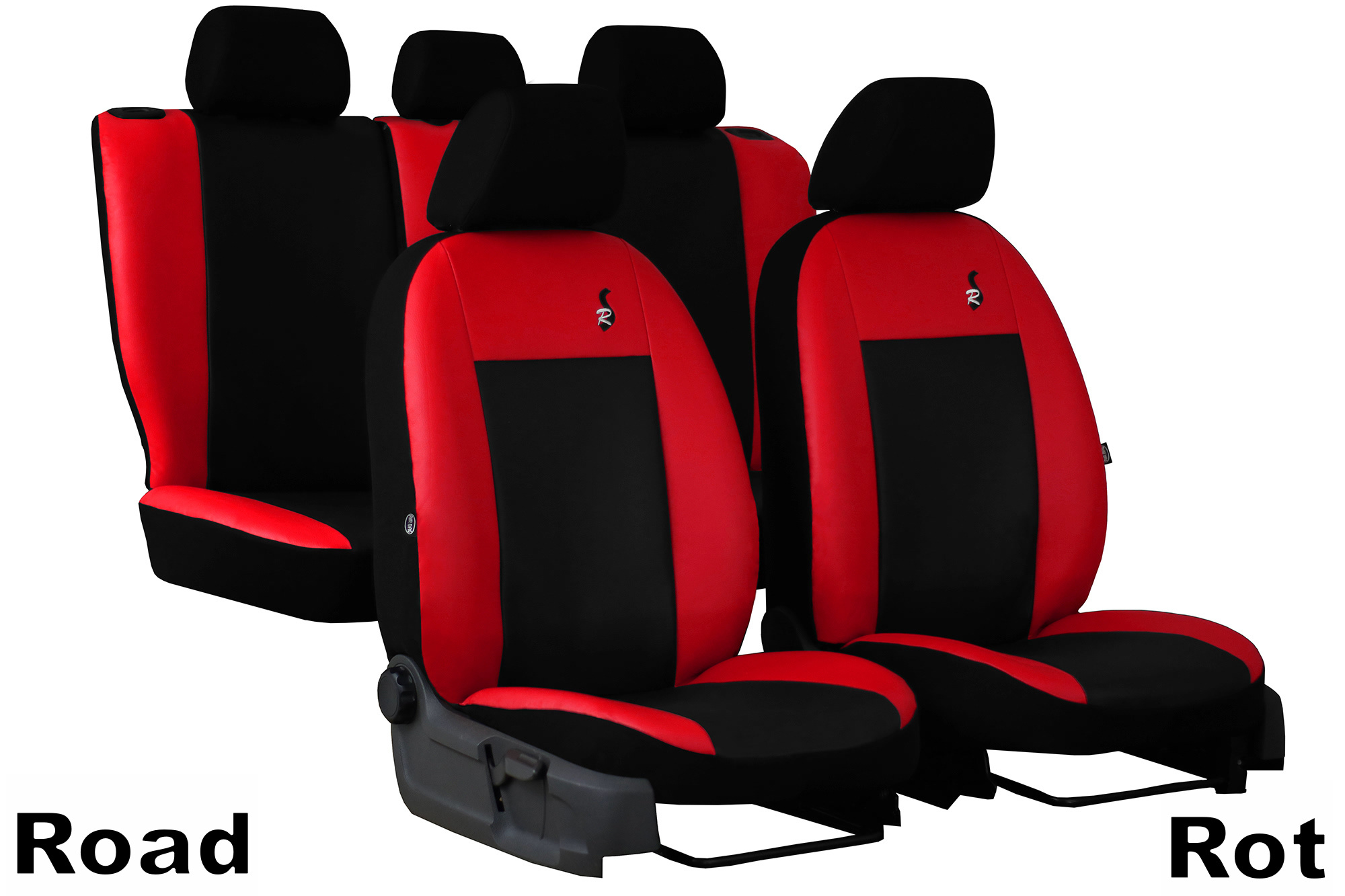 Autositzbezüge Sitzbezüge Schonbezüge Auto Universal für Audi SCHWARZ ROT