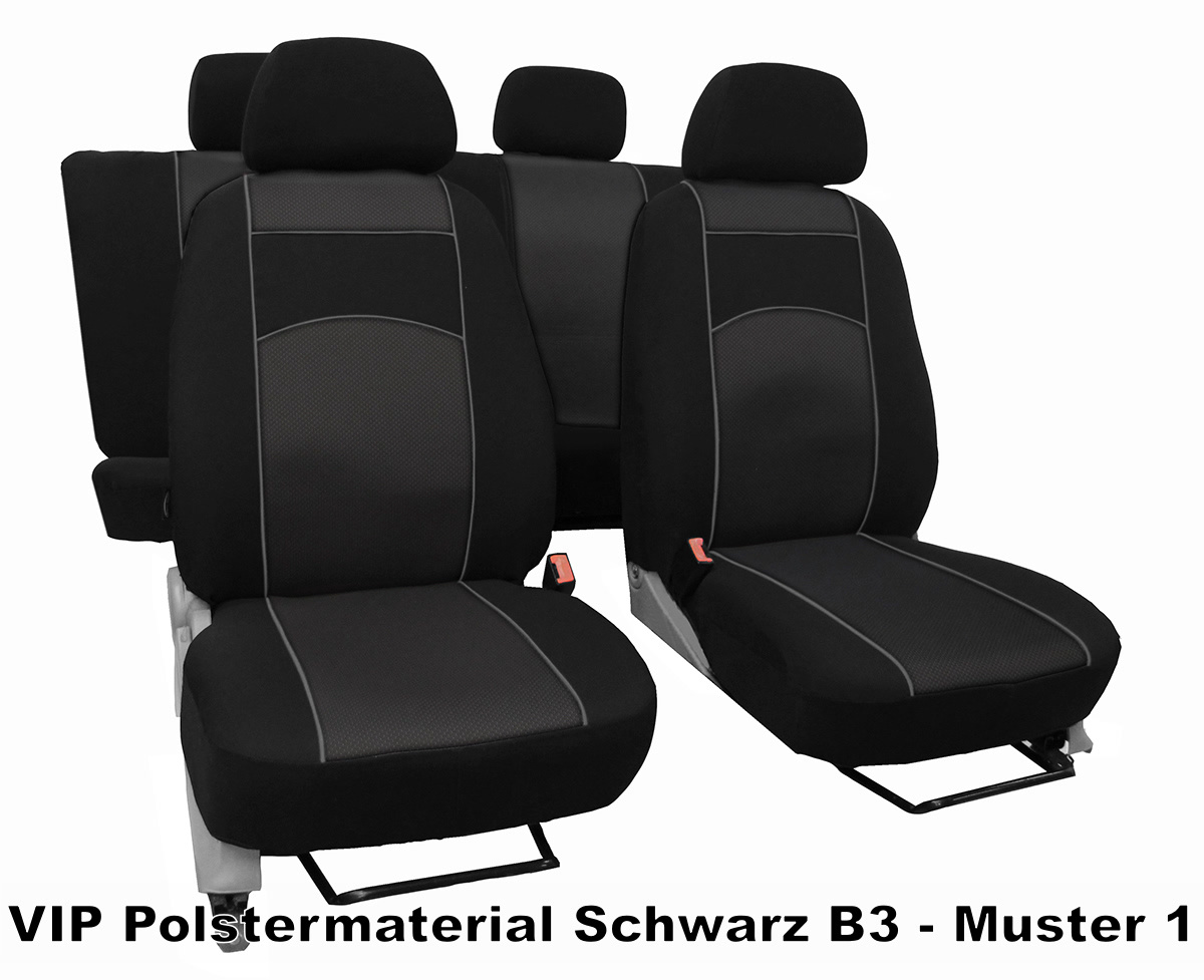 Sitzbezug Satz Sport Schwarz, Fiat 500