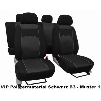 Schwarz Effekt 3D Sitzbezüge für FIAT FIORINO Autositzbezug VORNE 