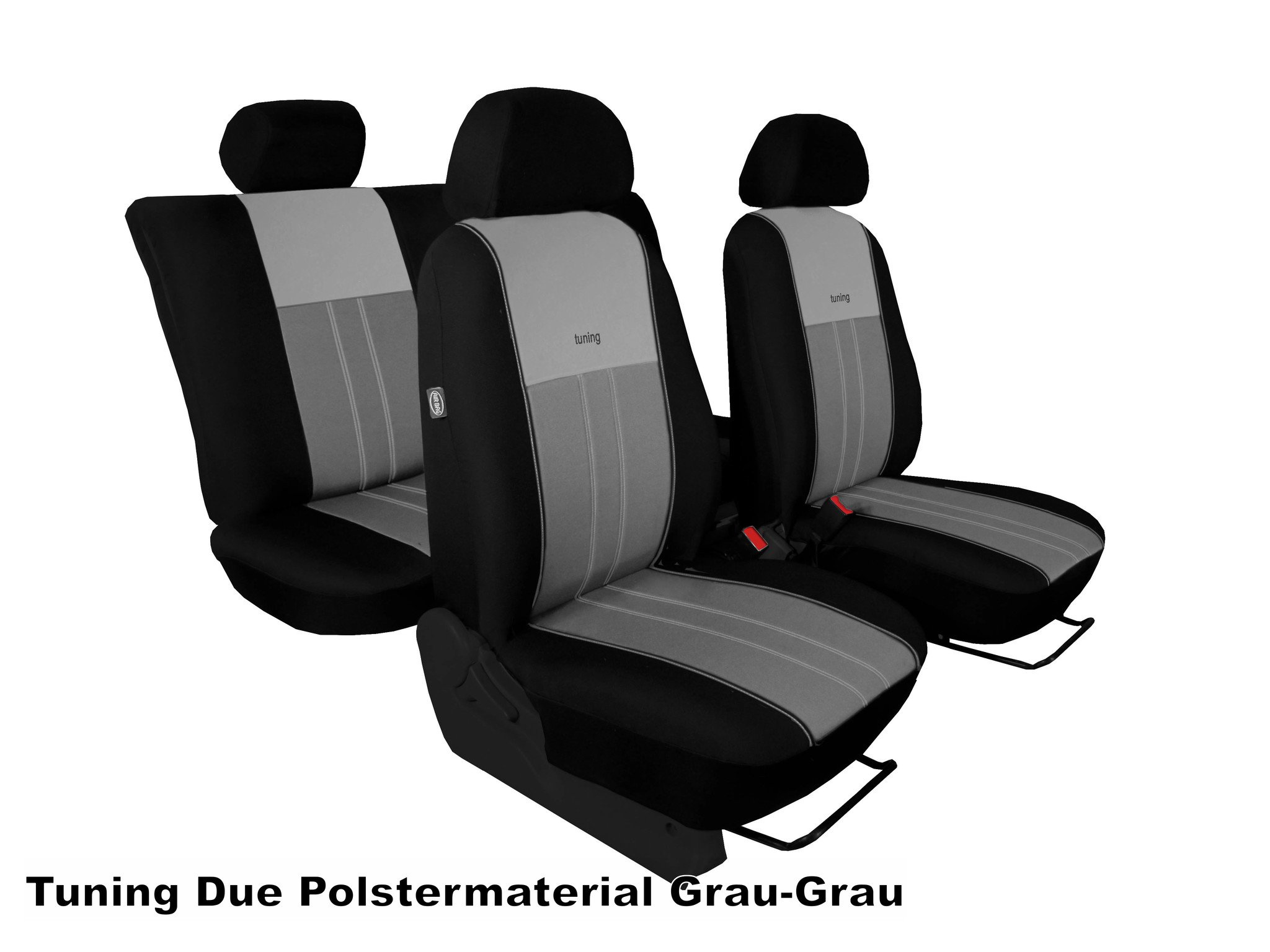 Sitzbezug Sitzbezüge Schonbezüge grau raute Print Set PU-Leder passt für  Fiat