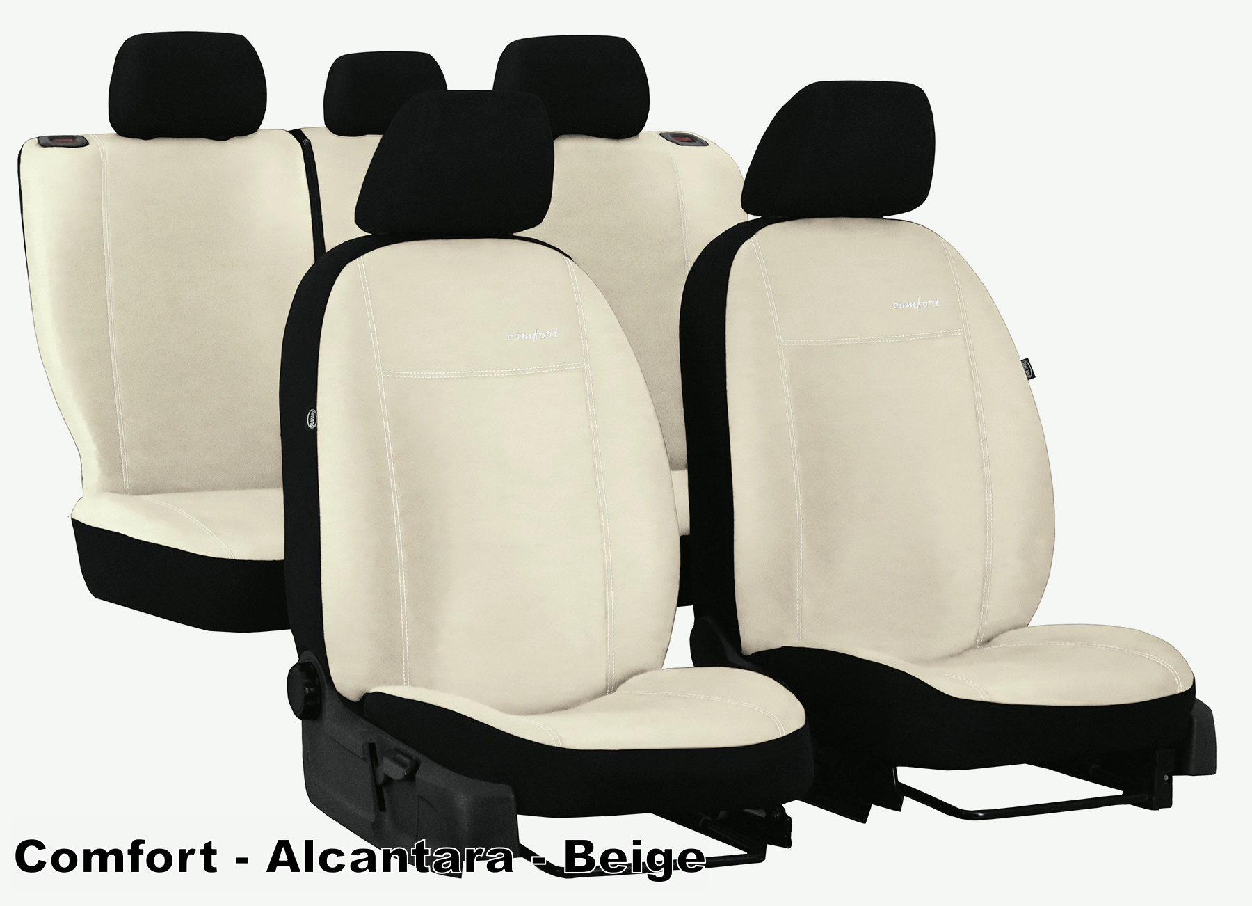 2x Maß Sitzauflage Sitzbezüge Schwarz Kunstleder für Renault Scenic 4