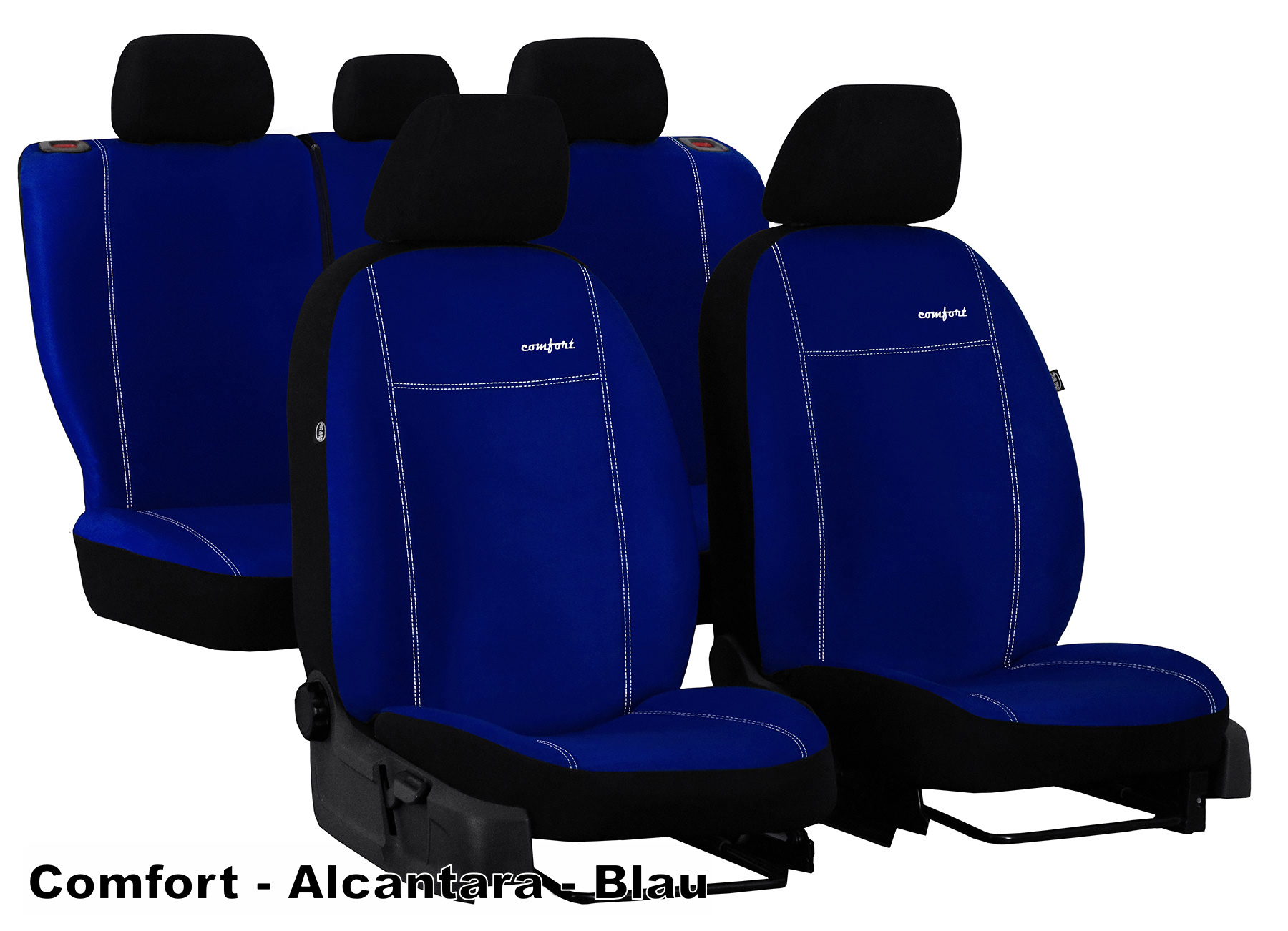 Schonbezüge Sitzbezüge für Renault Trafic 2014-2023 Blau Schwarz Vorne