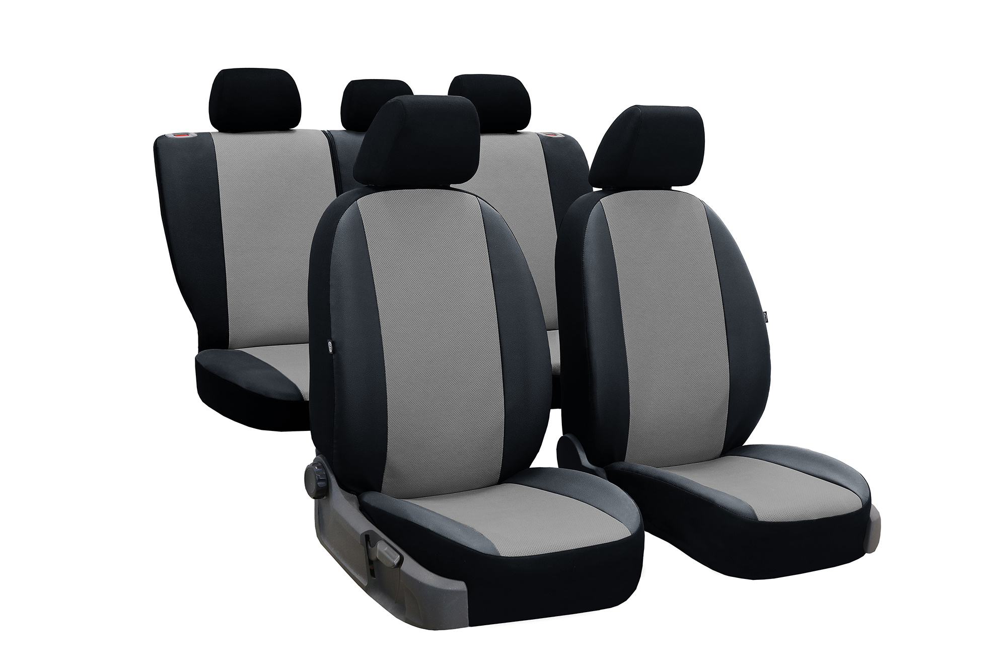 Auto Sitzbezüge Vorder Pair in Schwarz und Grau Universal Autositz