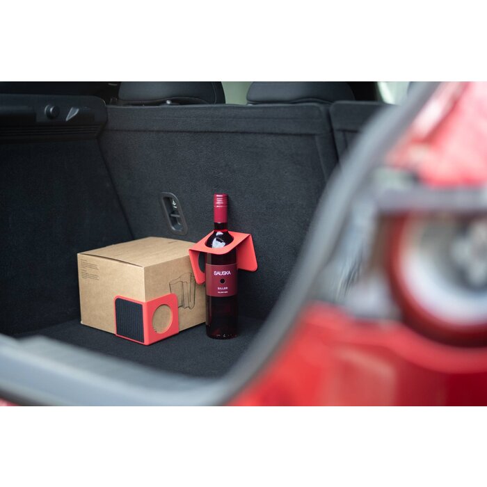 Rati Nook Stabilisateur Coffre Voiture - 2Pcs Avec Velcro, Anti-dérapant, Range Bagages, Rouge