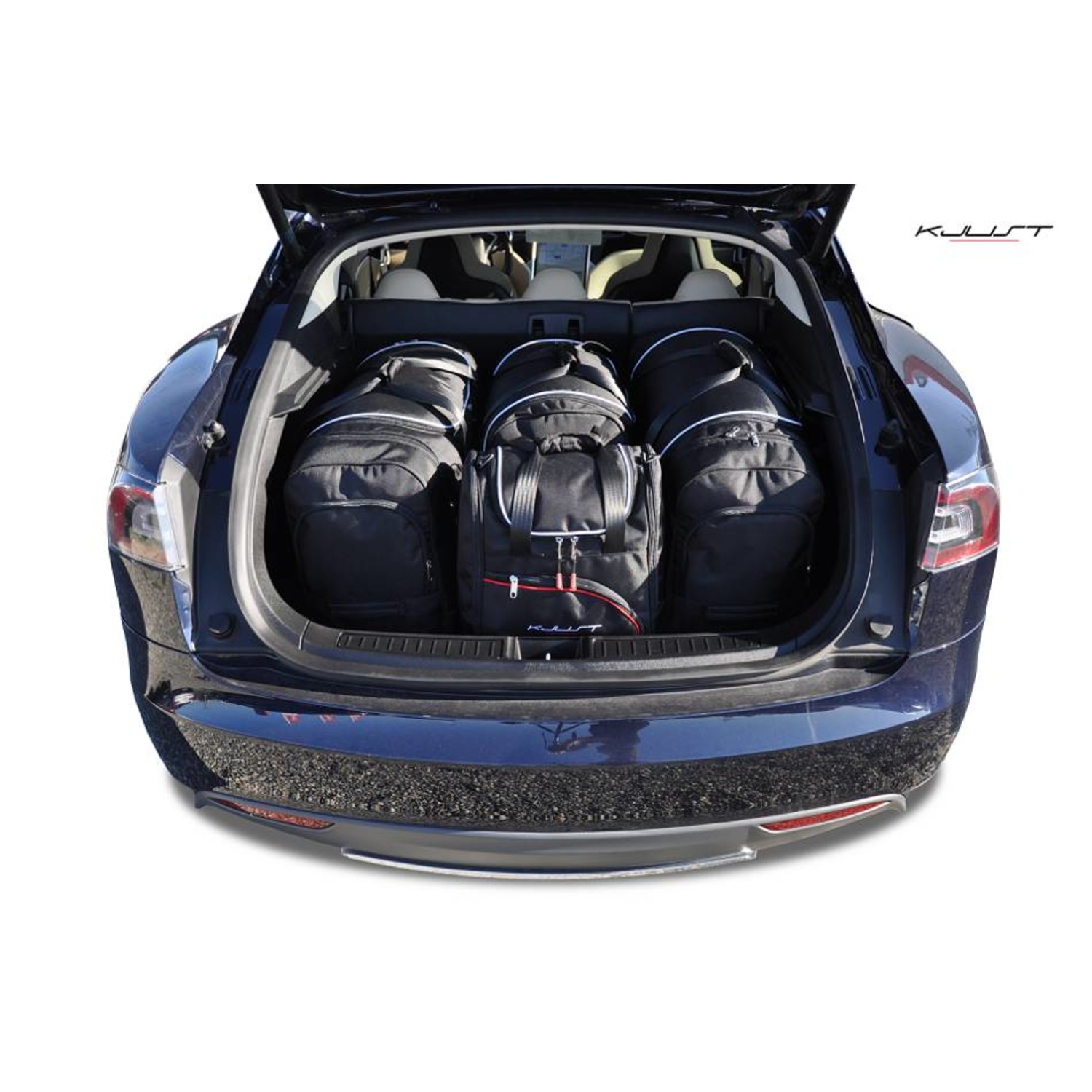 Maßgefertigtes Reisetaschen Set für Tesla S (vorne und hinten