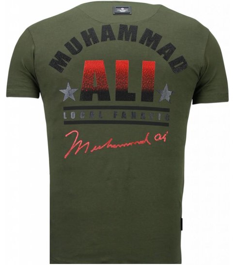 Local Fanatic Muhammad Ali - Rhinestone T-shirt - Groen