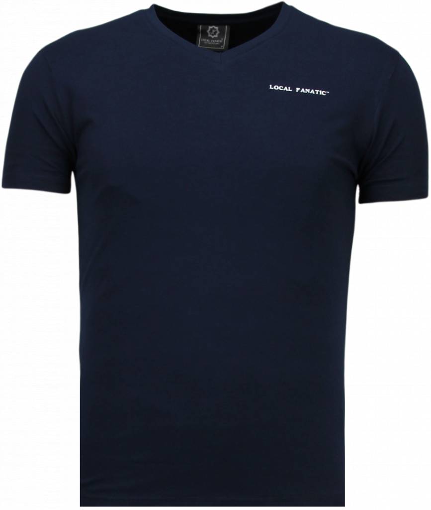 Local Fanatic Basic Exclusieve V Neck T Shirt Blauw local fanatic kopen in de aanbieding