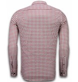TONY BACKER Italiaanse Overhemden - Slim Fit Overhemd - Blouse Garment Pattern - Rood