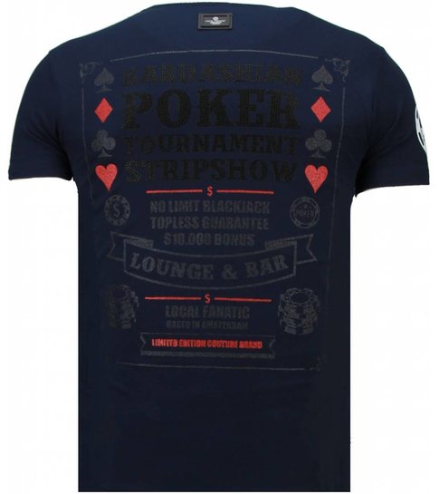 Local Fanatic Poker Tournament - Rhinestone T-shirt - Navy