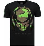 Local Fanatic Predator - Rhinestone T-shirt - Zwart