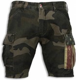 BB  Bread & Buttons Korte Broeken Heren - Slim Fit Camouflage Shorts - Groen