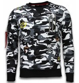 Local Fanatic Exclusief Camo Embroidery - Sweater Patches - Zwart