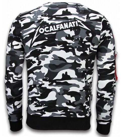 Local Fanatic Exclusief Camo Embroidery - Sweater Patches - Zwart