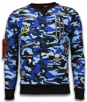 Local Fanatic Exclusief Camo Embroidery - Sweater Patches - Blauw